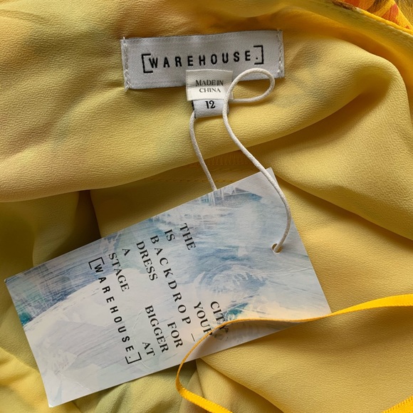 ASOS Warehouse (UK) Yellow Floral Tiered Dress - Picture 10 of 16